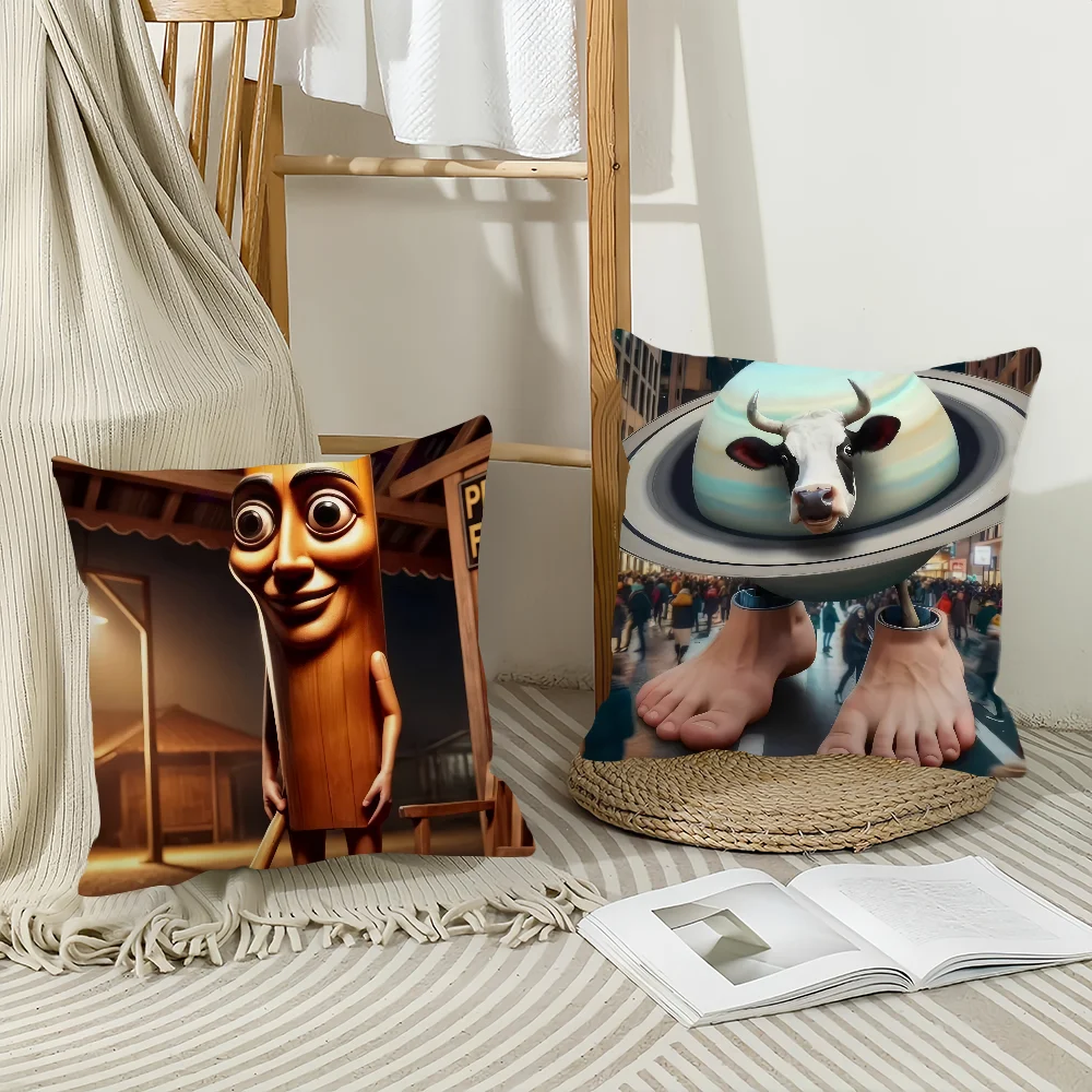 

Shan Hai Jing tung tung tung Pillow Case Home Decoration Cushion Cover Suitable For Office Sofa Bedroom Car