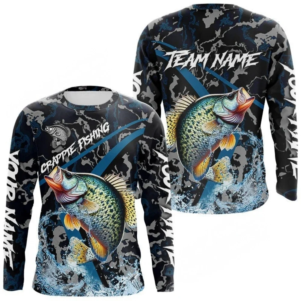 2026 New Camo Fishing Print Long Sleeve Crew Neck T-Shirt Men Women Fashion Tops Tee Fishing Lover T-Shirt Outdoor Mens Clothing