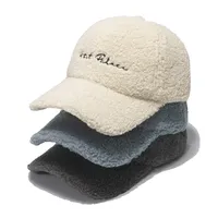 New Lamb Wool Hat for Women Autumn and Winter Korean Style Warm Sun Hat Plush Baseball Cap Winter Baseball Cap