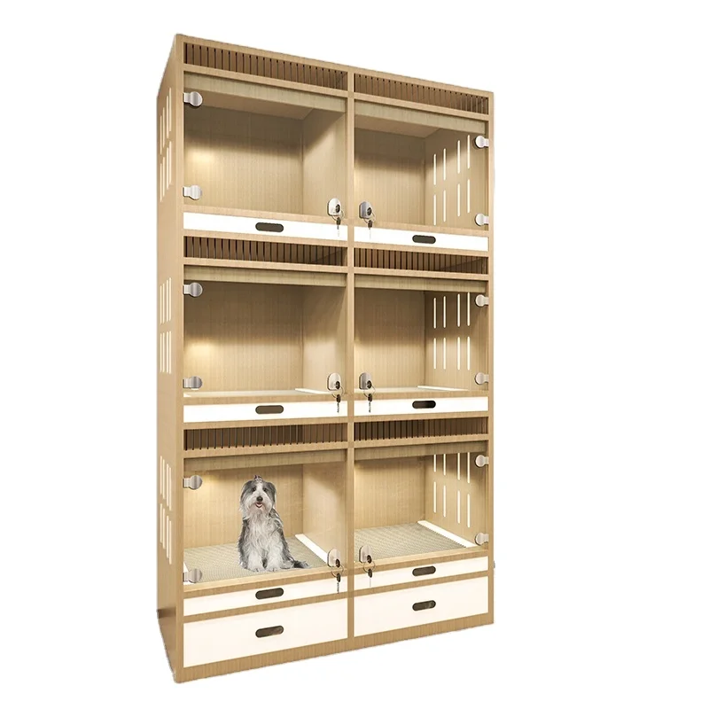 Small Medium Large Cat With Toilet House Adoption Solid Wood Dog Cage Cabinet Display Breeding Villa