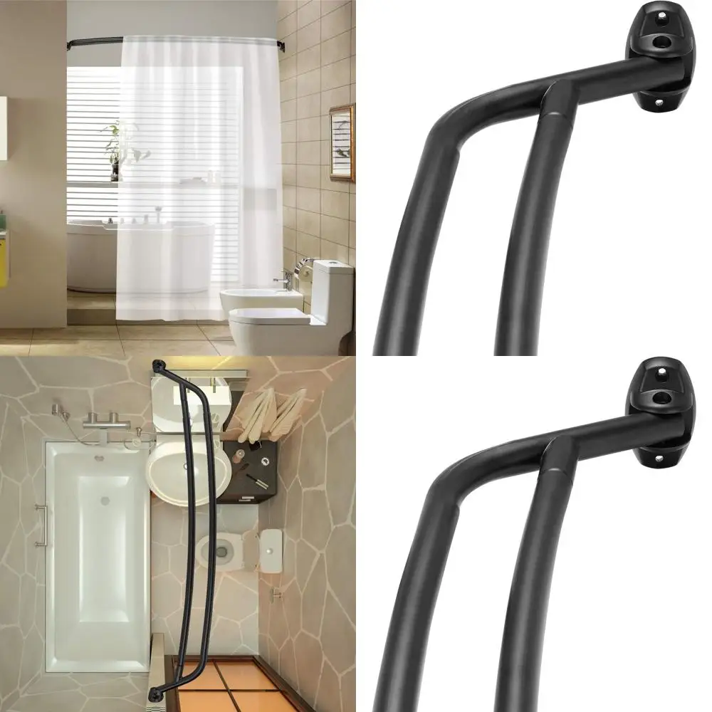 

Adjustable Double Curved Shower Curtain Rod, 45-72, Matte Black for Bathroom