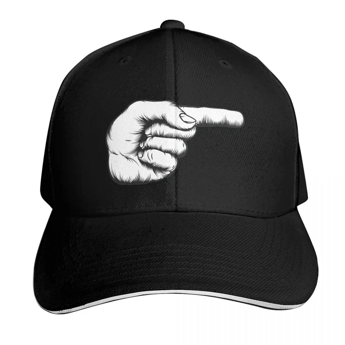 the finger pointing Baseball Cap Contrast Two Tone Brim Snapback Flat Bill Strapback Dad Hat
