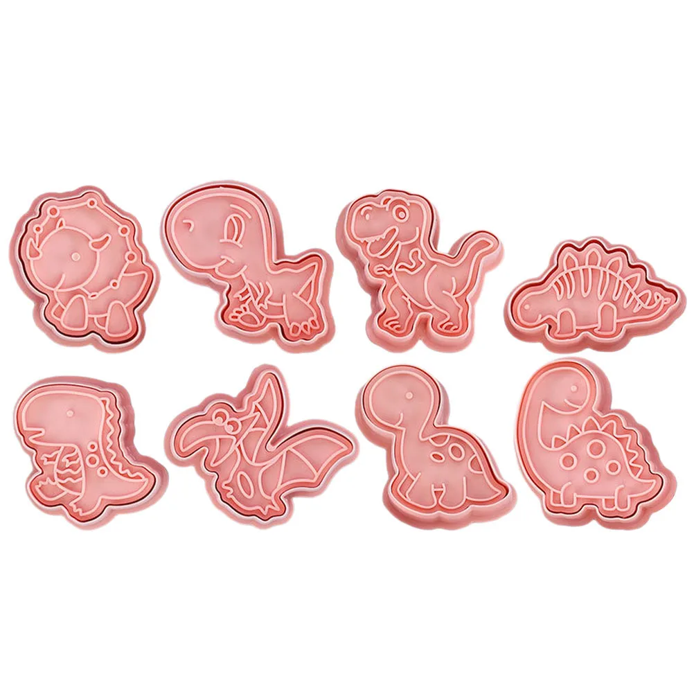

8Pcs Dinosaur Cookie Cutter Mold Animal Cookie Stamp DIY Baking Tool Reusable Easy Clean Supplies Fondant Molds