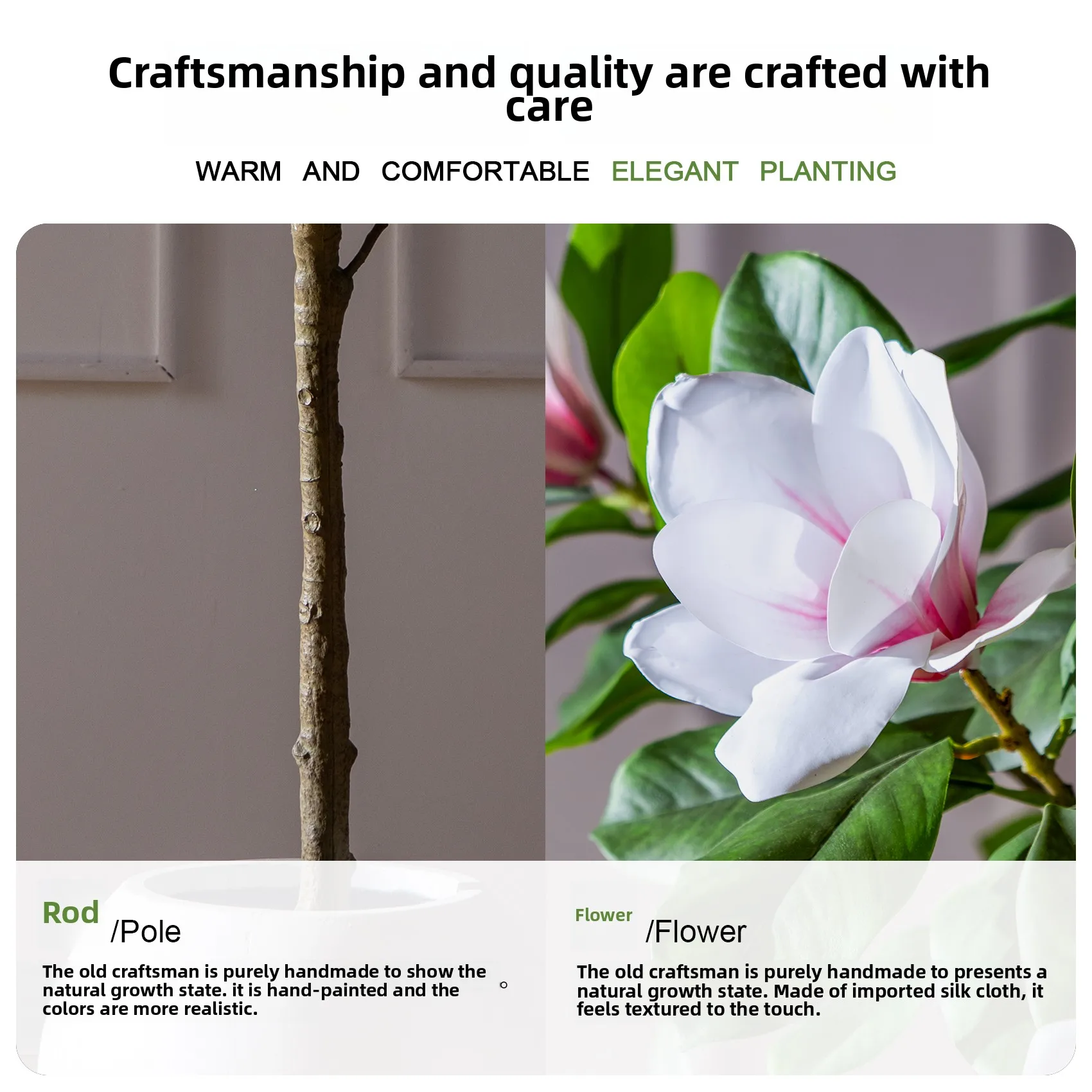 Advanced Simulation Magnolia Fake Tree Large Green Plant