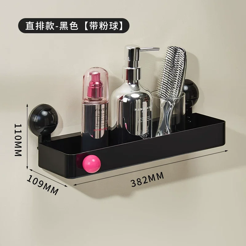 Picture 6: Corner Bathroom Shelves No Drill Rustproof Bathroom Accessories Wall Mounted Shower Storage Rack Shampoo Holder Single Tier