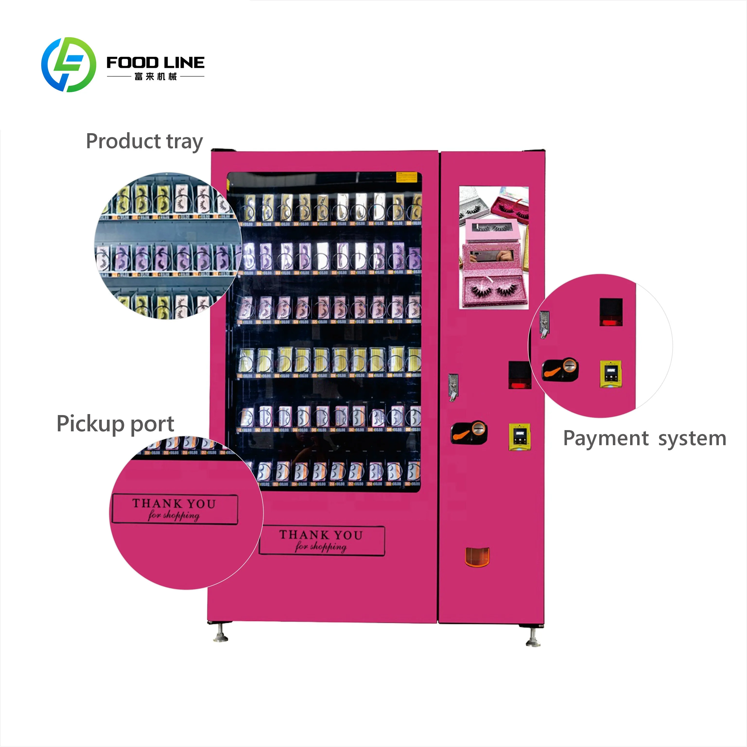 Shopping Mall Cosmetics Vending Machine Customized X Y Axis Elevator 215 Inch Touchscreen Makeup Retail System