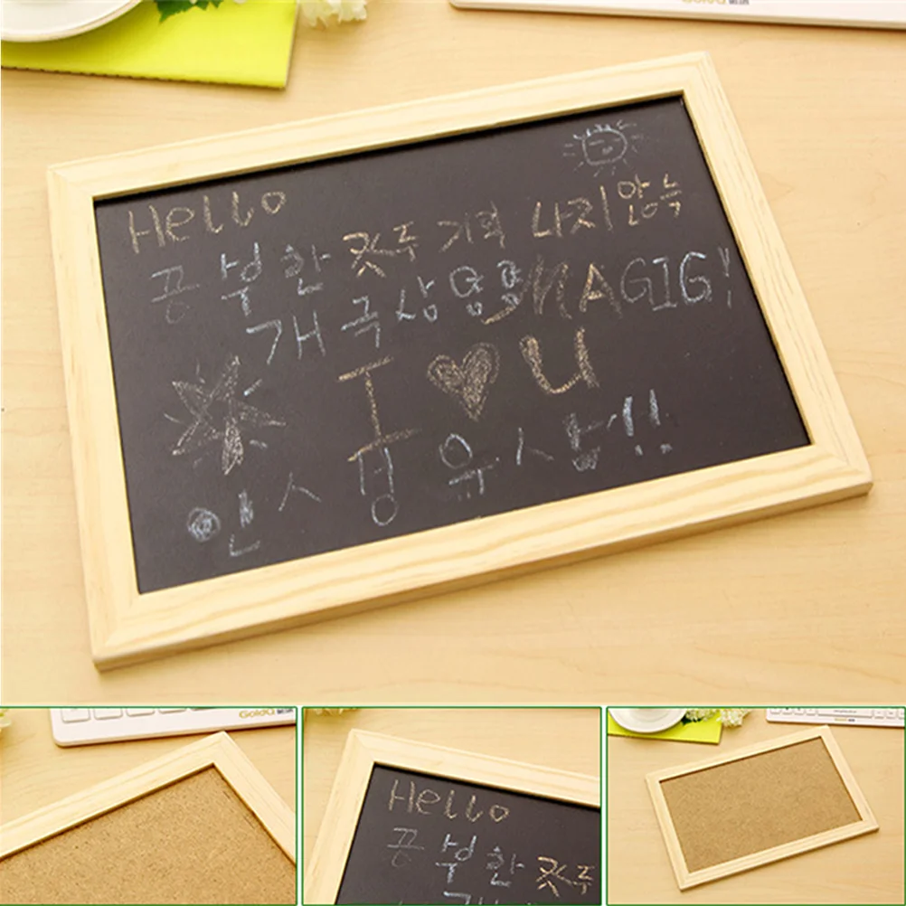 Exquisite Chalkboard Small Size Wall Decor Sign Double-sided Blackboard Hanging Bamboo Display