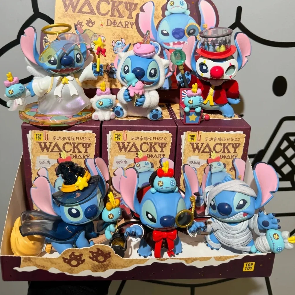 Disney Stitch Weird Diary V2 Series Blind Box Anime Figures Mystery Box Collectible Cute Pvc Statue Doll Children Birthday Prese