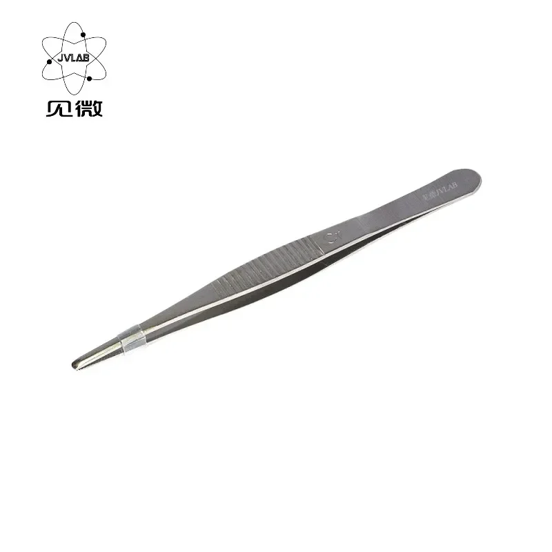 Stainless Steel Tweezers Laboratory Auxiliary Tweezer Straight Surgical Forceps 12.5cm Extraction Excipients Home Handy Tool