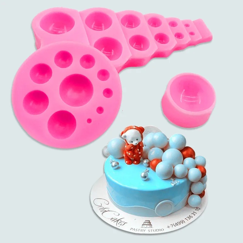 round Hemisphere Pearl Ball Silicone Fondant Chocolate Mold CakeDIYBaking Pearl Surrounding Border Decorative Ornaments