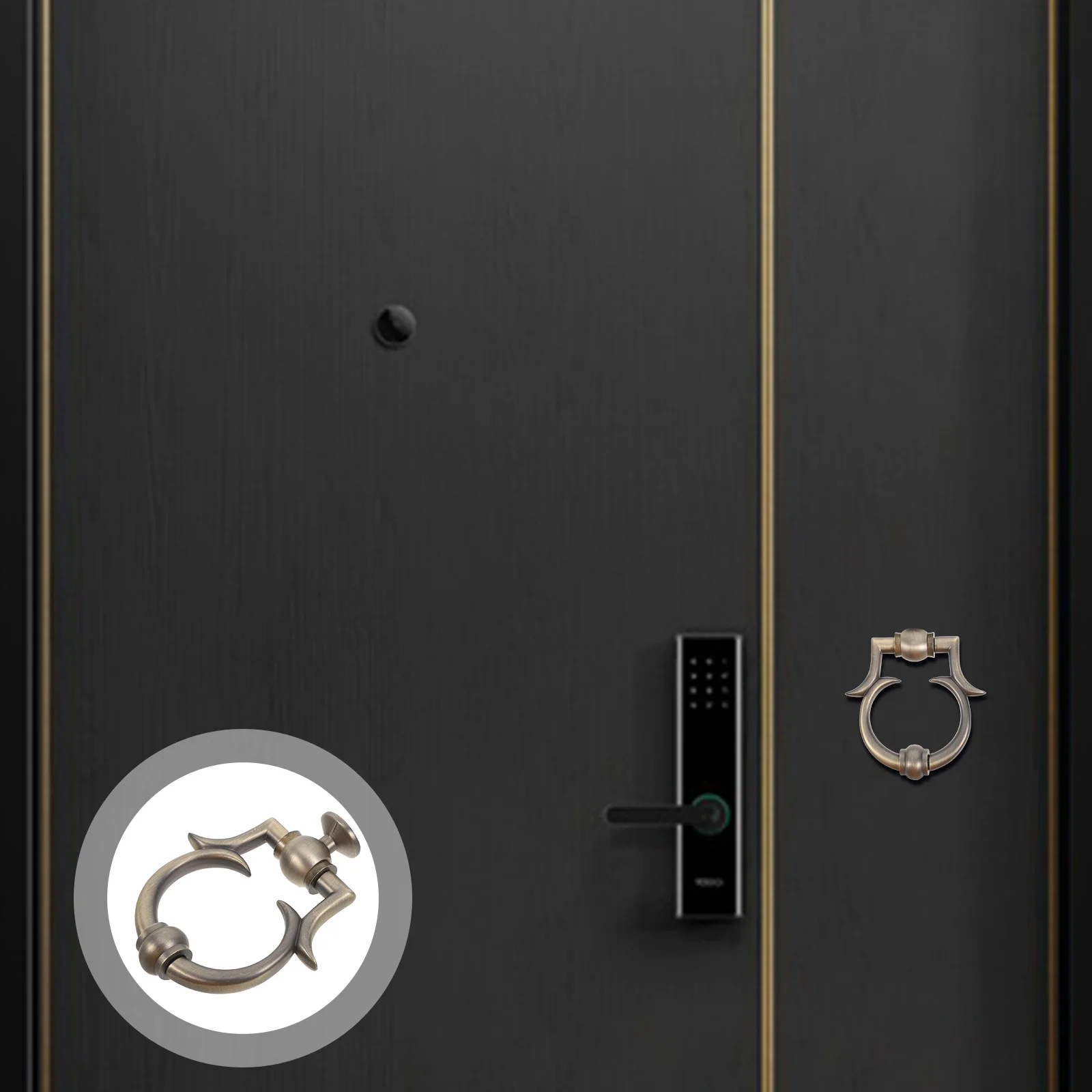 

Modern Zinc Alloy Door Knocker Sturdy Construction Clear Sound No Maintenance Versatile Settings Home Office Commercial Use