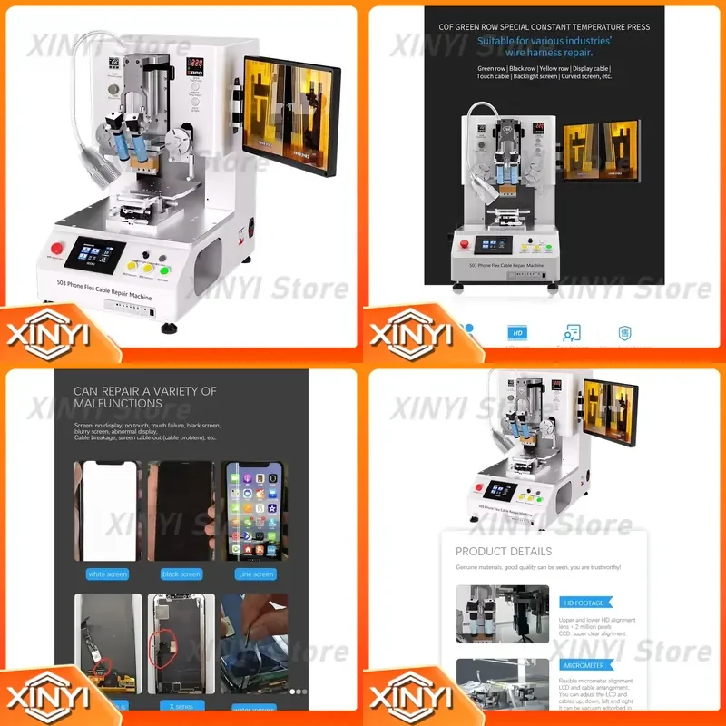 TBK 503 LCD Screen Flex Cable Bonding Machine for iPhone Samsung Huawei for Xiaomi TAB COG COF COP ACF Repair 1-Year PLC