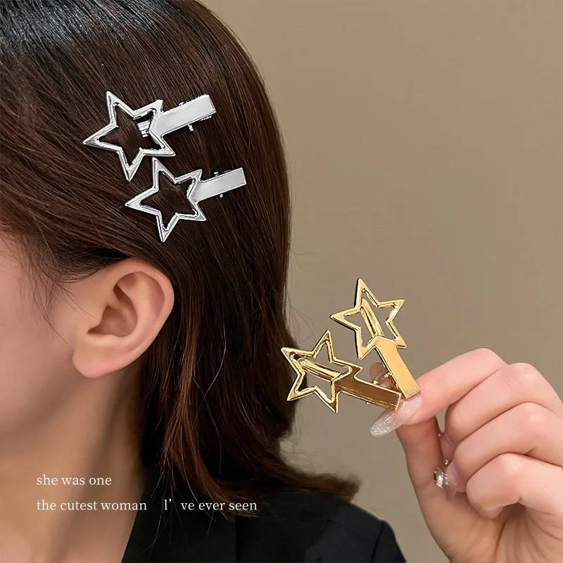 

2023 Geometric Star Metal Hairpins Women Girls Kids Hair Clips Pins Barrettes Accessories Hairgrips Headdress Headwear Ornament