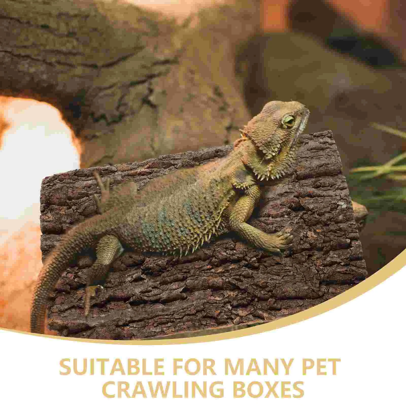 Animal Pet Decorative Board Reptile Background Bark Turtle Climbing Crawl Cork Terrarium Coffee Tank Supplies