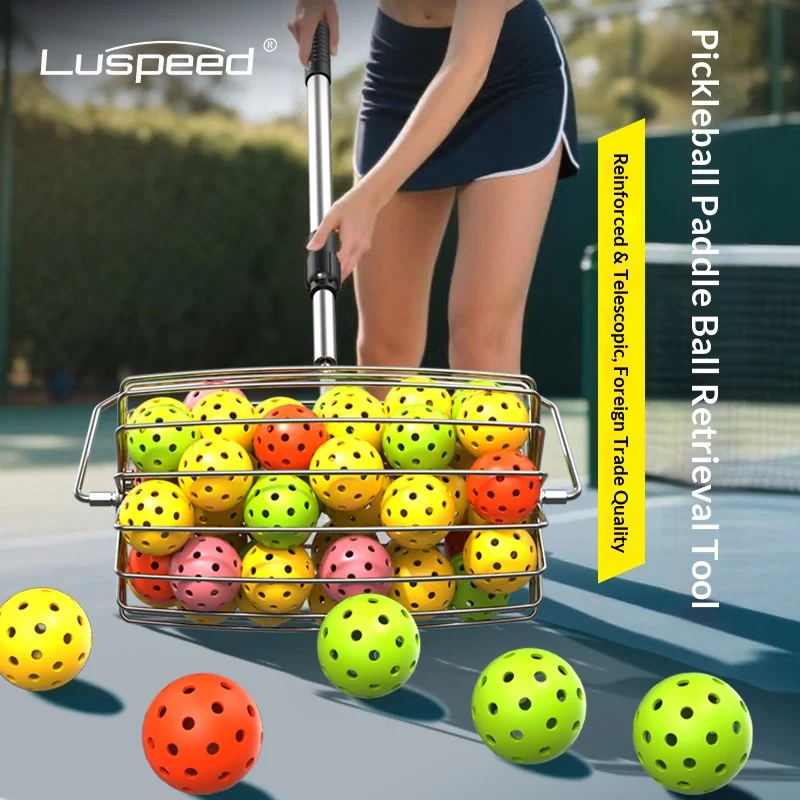 

Luspeed Pickleball Ball Retriever – Effortless No-Bend Pickup, Large Capacity, Telescopic Handle, Durable for Indoor & Outdoor C
