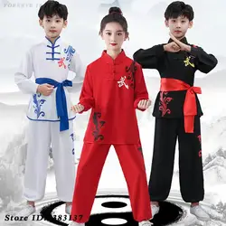 Children's Wushu Kung Fu Costume Girl Boy Martial Arts Uniform Outfit Traditional Chinese Tai Chi Clothes Adult Wing Chun Suit