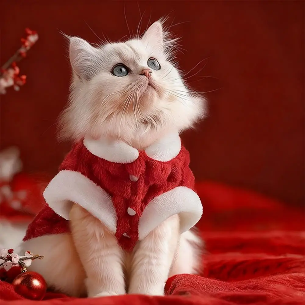 Cat Clothes Funny Cute Cozy Fluffy Cat Shirt Cute Winter Pet Apparel for Small Dogs Puppies Cartoon Kitten Costume Party Outfit