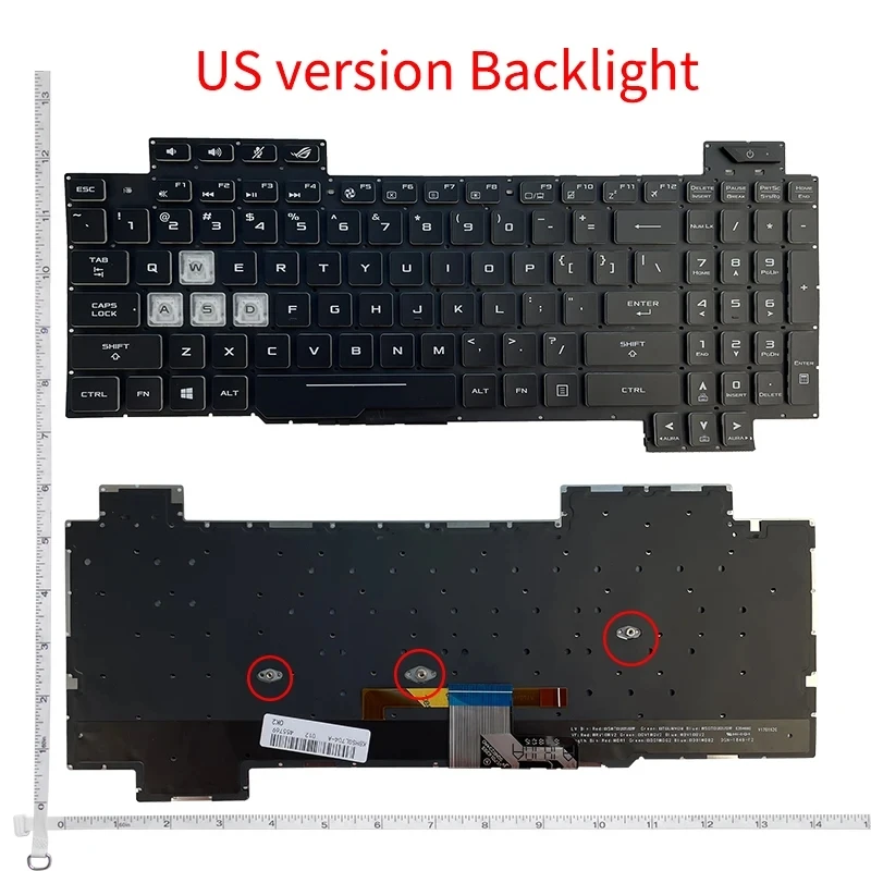 Imagem -06 - Teclado Retroiluminado para Asus Rog Strix Scar ii Gl704 Gl704gm Gl704floral com Descanso para as Mãos