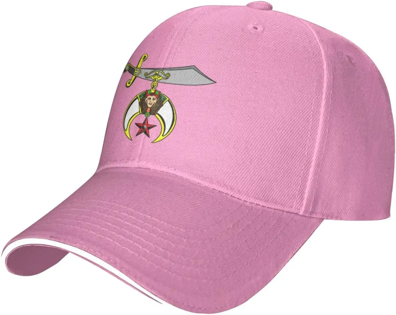 Shriner-Crescent-and-Sword-Masonic-Symbol-Baseball-Cap-Polyester-Adjustable-Dad-Hat-Casual-Outdoor
