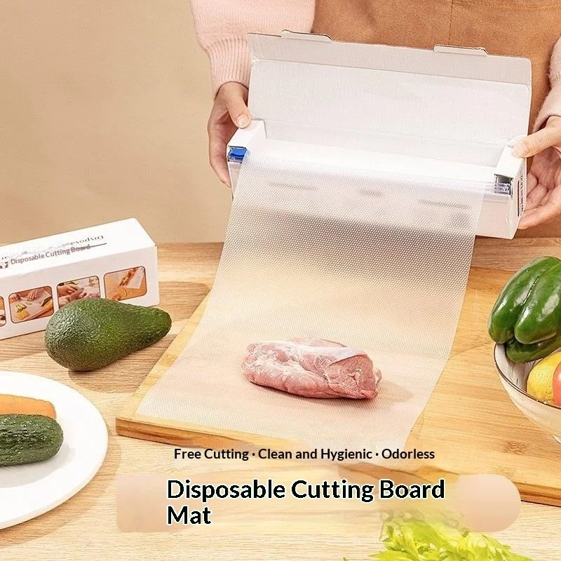 Antibacterial POE Cutting Board Paper Plastic Cuttable Chopping Boards Paper 24x300CM Disposable Cutting Board Mat Outdoor