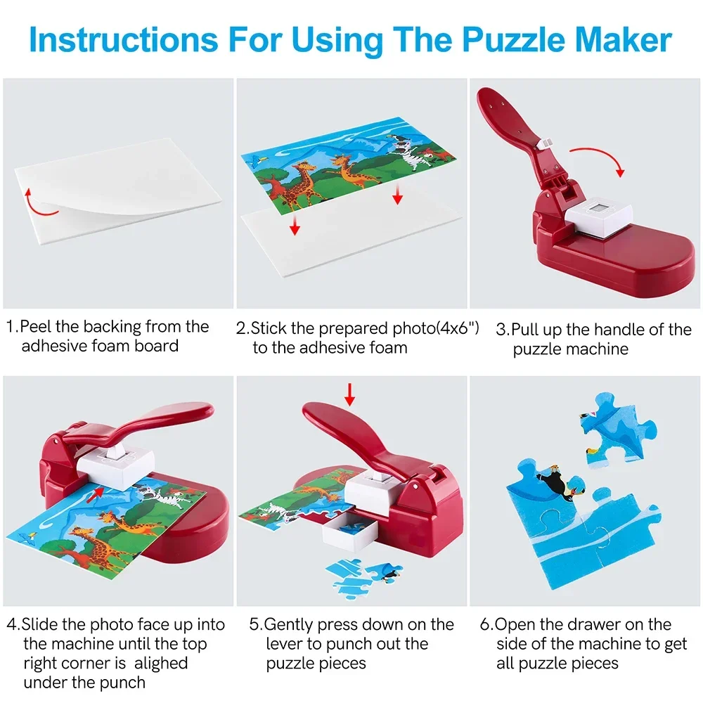 Jigsaw Puzzle Making Machine Red /Green Creative Picture Photo Cutter Puzzle Maker for 4x6\