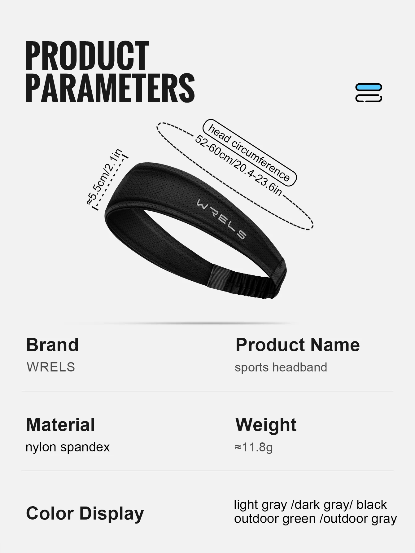 WRELS Anti-Rutsch-Sport-Stirnband für Herren und Damen, Schweißband, schnell trocknend, atmungsaktiv, saugfähig, elastisch, für Radfahren, Fitness, Laufen – Detail 3