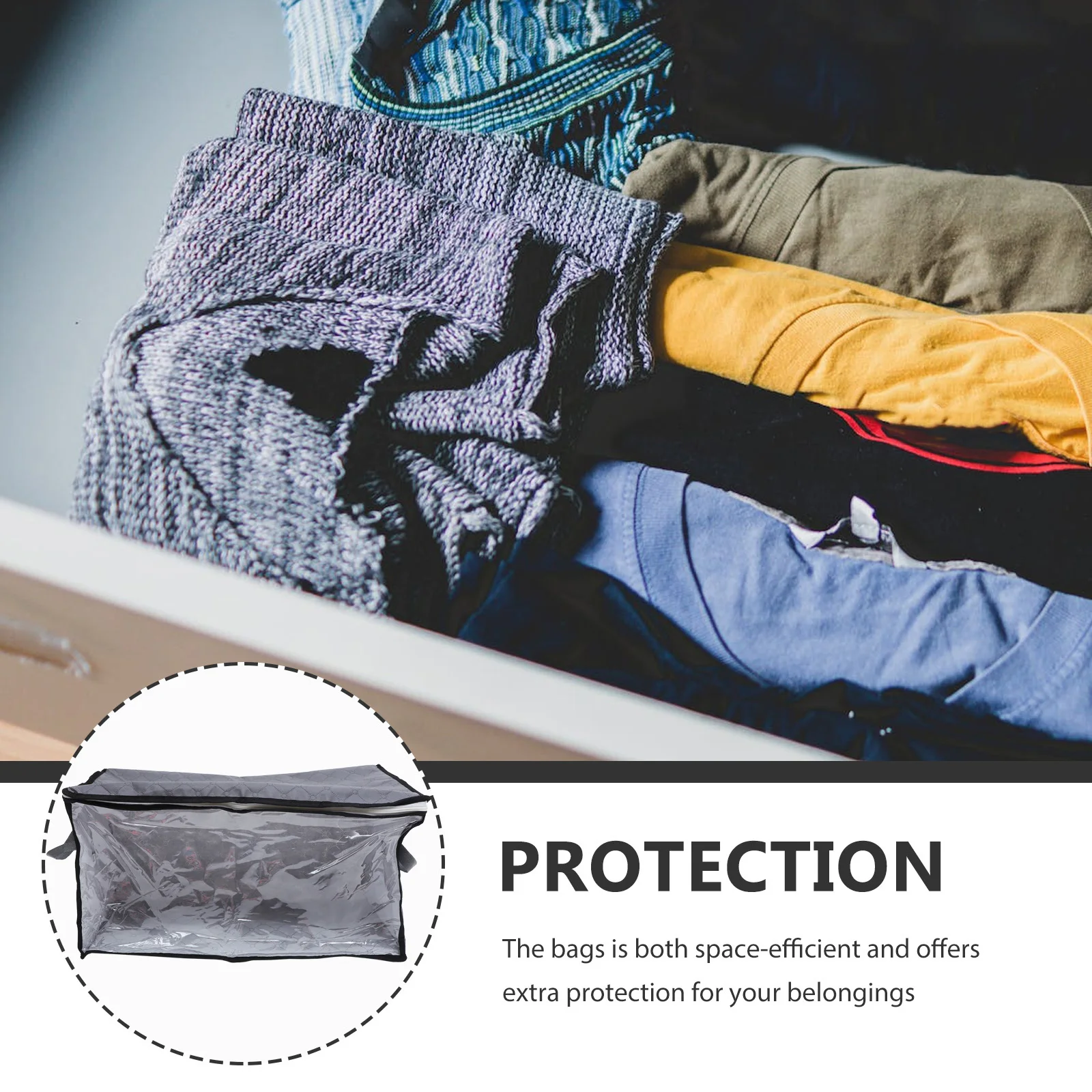 

Large Capacity Foldable Quilt Clothes Storage Bag Handle Home Travel Organizer Blanket Toy Linen Bag Container