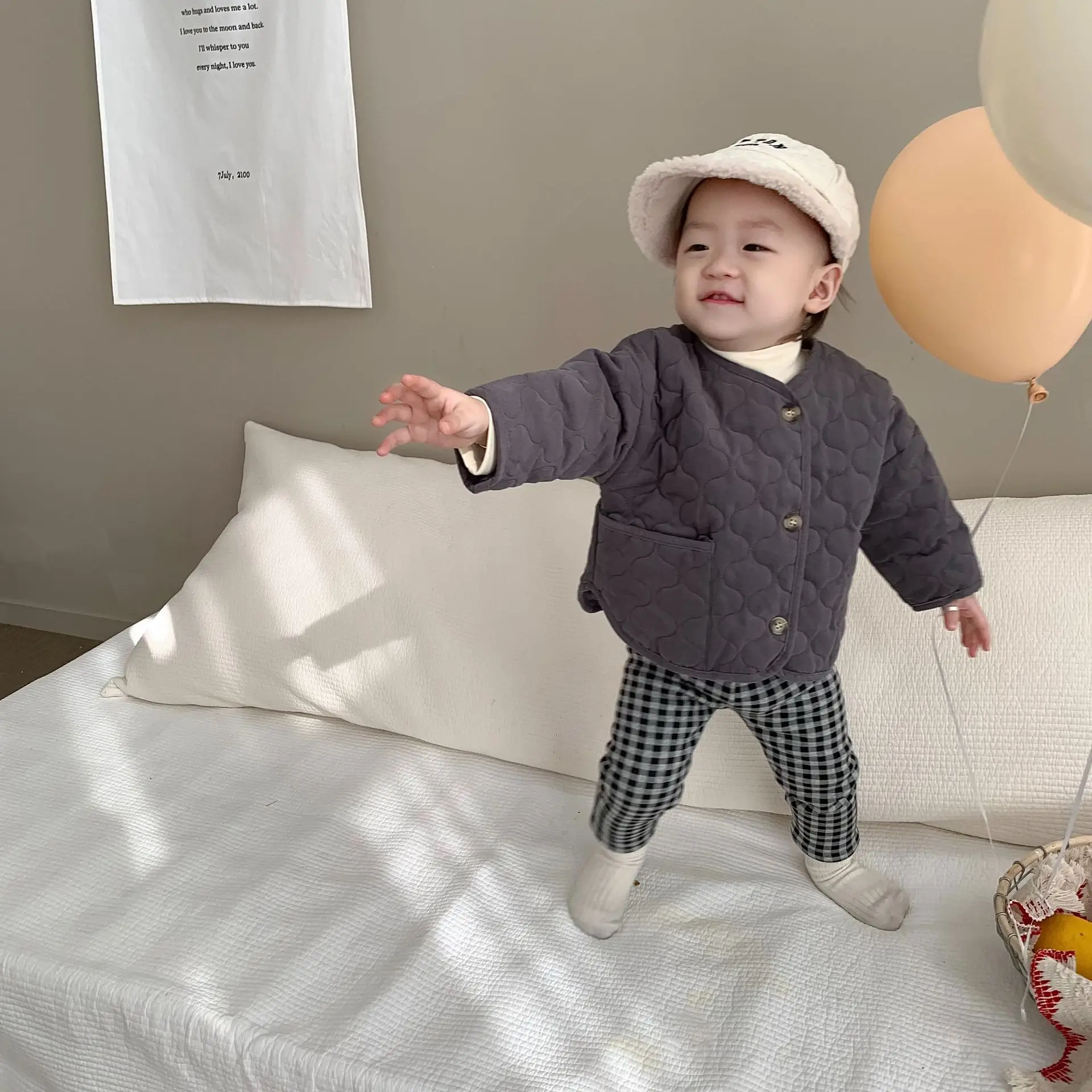 2024 Winter New Baby Long Sleeve Coat Thick Warm Children Padded Jacket Cotton Infant Fleece Coat Boy Girl Windproof Jacket