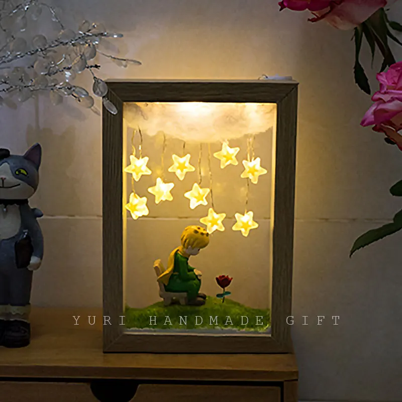 Imagem -06 - The Little Prince Nightlight para Home Decor Atmosfera Lâmpada Desktop Ornamentos Aniversário Surpresa Namorada Presente Produto Acabado