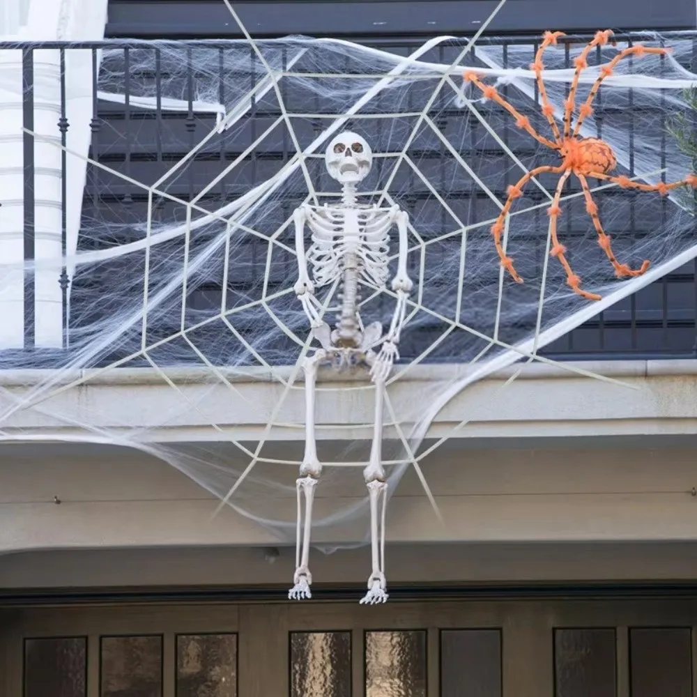 Creepy Multi-size Halloween Giant Cobweb Stretchy Chenille Scary Cobweb Prop Easy To Install Halloween Web Prop Home