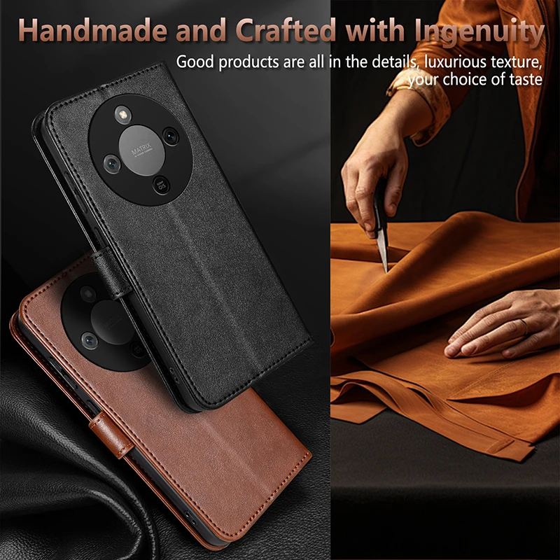 حافظة لهاتف Honor X9d 5G محفظة من جلد البولي يوريثان حافظات بطاقات الهاتف الناعمة من البولي يوريثان الحراري لهاتف Honor X9d حامي الشيفول