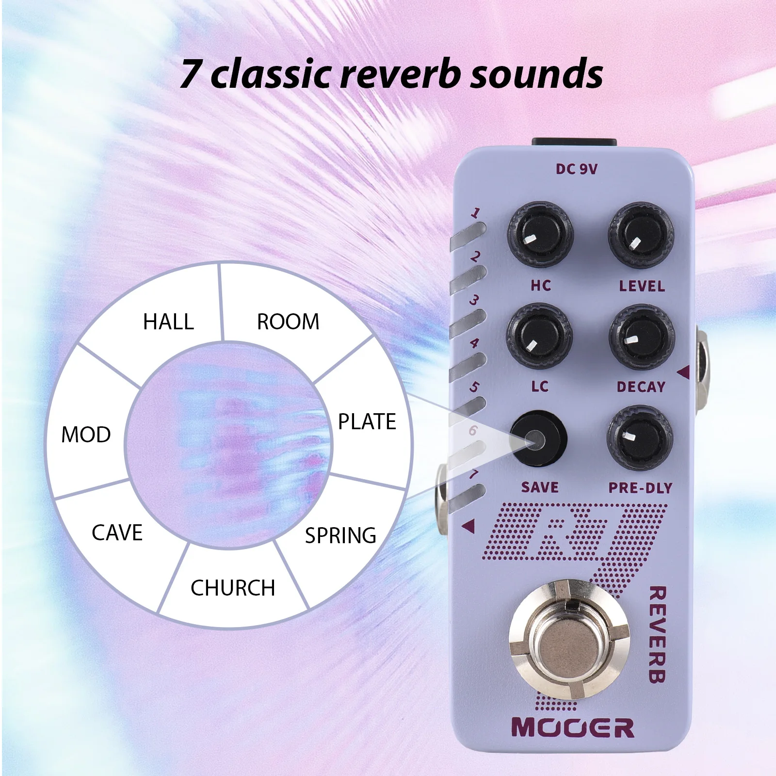 MOOER Guitar Synthesizer Pedal Electric Guitar Effects Pedal 7 SYNTH Sound Modes True Bypass Metal Shell DC 9V guitar pedal