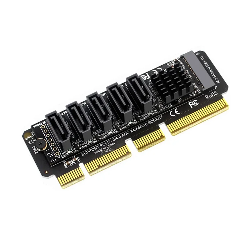 m2-nvme-pci-e-x4-x8-x16-sata-5ポートアダプターカード（sata-iii-6gb-s対応）m2-pcie-ph56-1uシャーシサーバーコンピューター拡張用