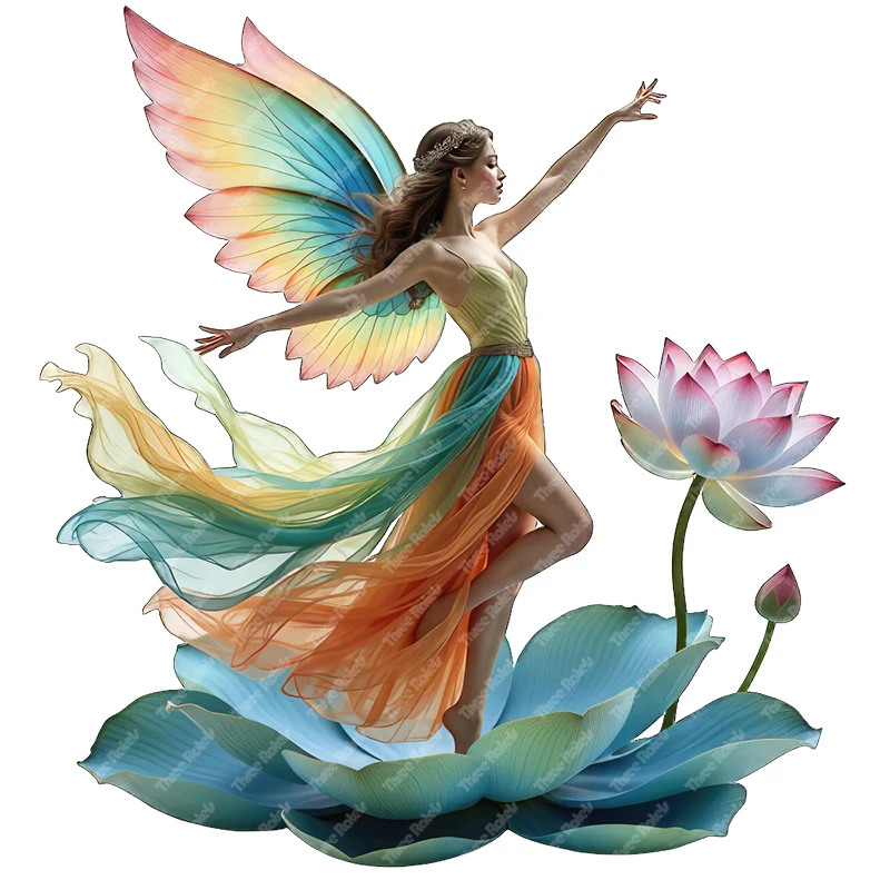 Three Ratels CF99 Beautiful light green flower fairy Cartoon stickers for home decoration car body stickers