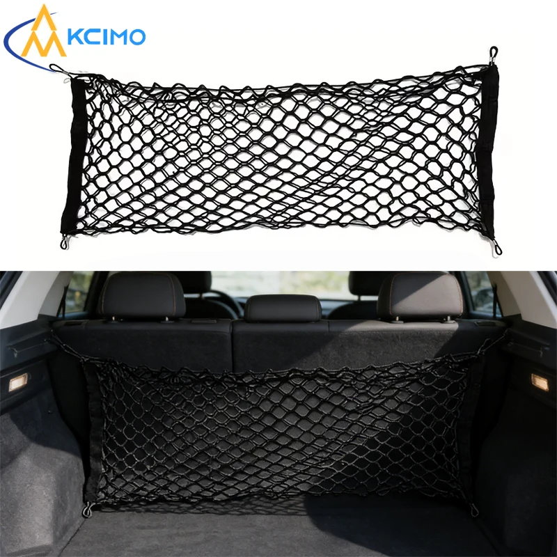 Universal Car Trunk Cargo Net - Heavy Duty Elastic Mesh with Hooks, Keep Luggage in Place for SUV, Van, Sedan
