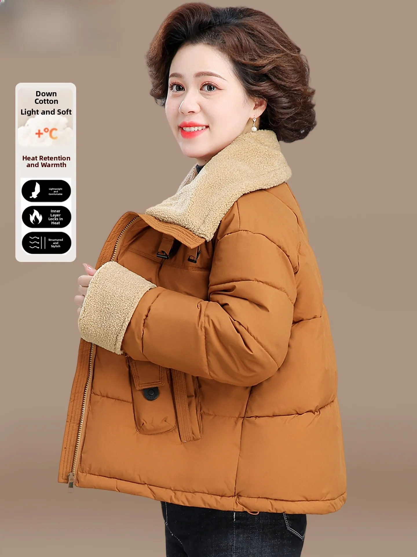 

Теплая зимняя куртка для мам: модное утепленное хлопковое пальто для женщин среднего и старшего возраста