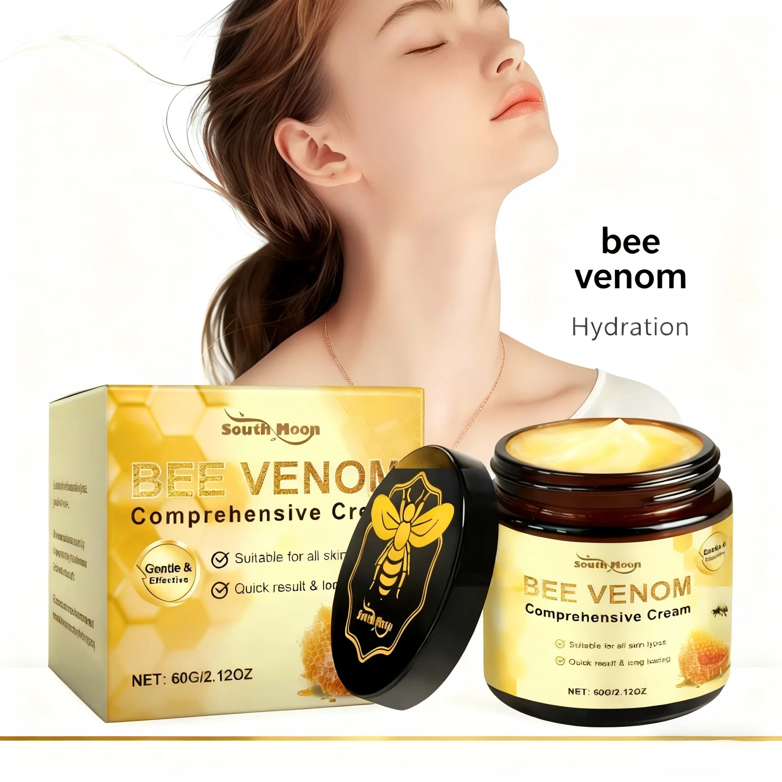 Bee Venom كريم وجه مرطب يغذي جفاف البشرة ثبات إصلاح الجلد التالف يقوي حاجز سطع كريم مغذي #1