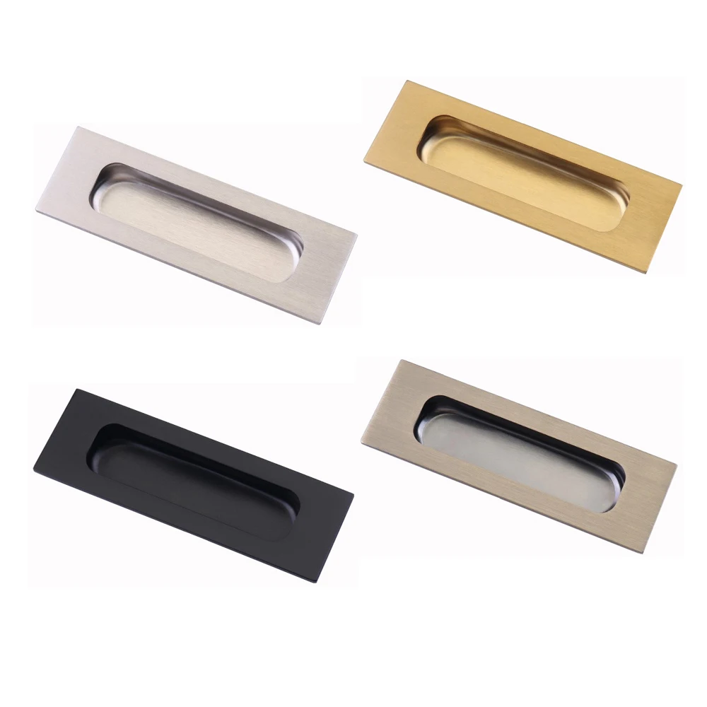 Square Concealed Recessed Handle For Furniture Kitchen Cabinet Drawer Knobs Cupboard Invisible Sliding Door Gold Handles Pulls