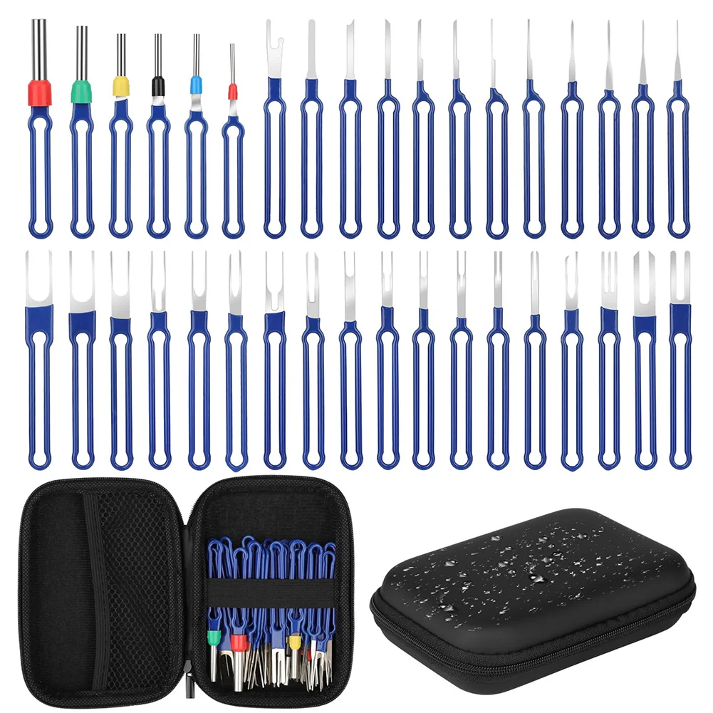 36Pcs/set Car Terminal Removal Tool Kit With Box Stainless Steel 301 Material Depinning Tool Electrical Connector Pin Removal