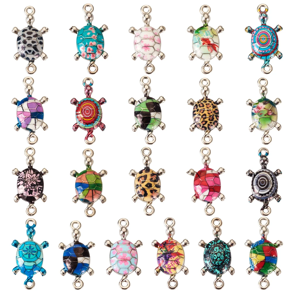 42pcs Alloy Enamel Sea Turtle Connector Charms Animal Theme Links Charms for Bracelet Necklace Handmade Jewelry Making Supplies