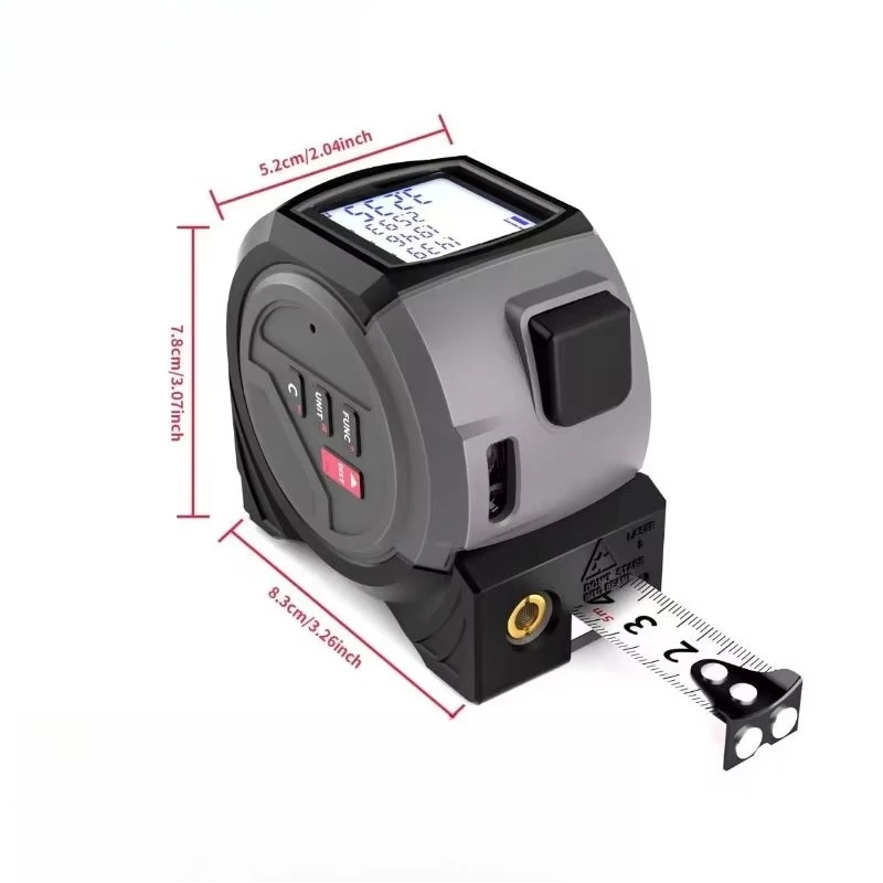 40M Measure Digital 3 in 1 Big Screen Laser Meter Distance Tape with Laser Level