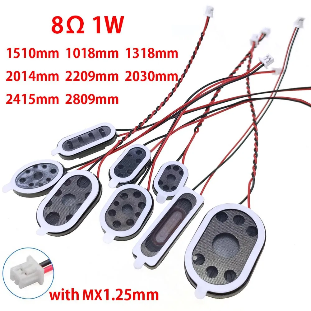 8ohm 1watt Speaker Phone Tablet Micro Speaker 8Ω 1W 1510 1018 1318 2014 2209 2030 2415 2809 Small Voice Horn Connector MX1.25m