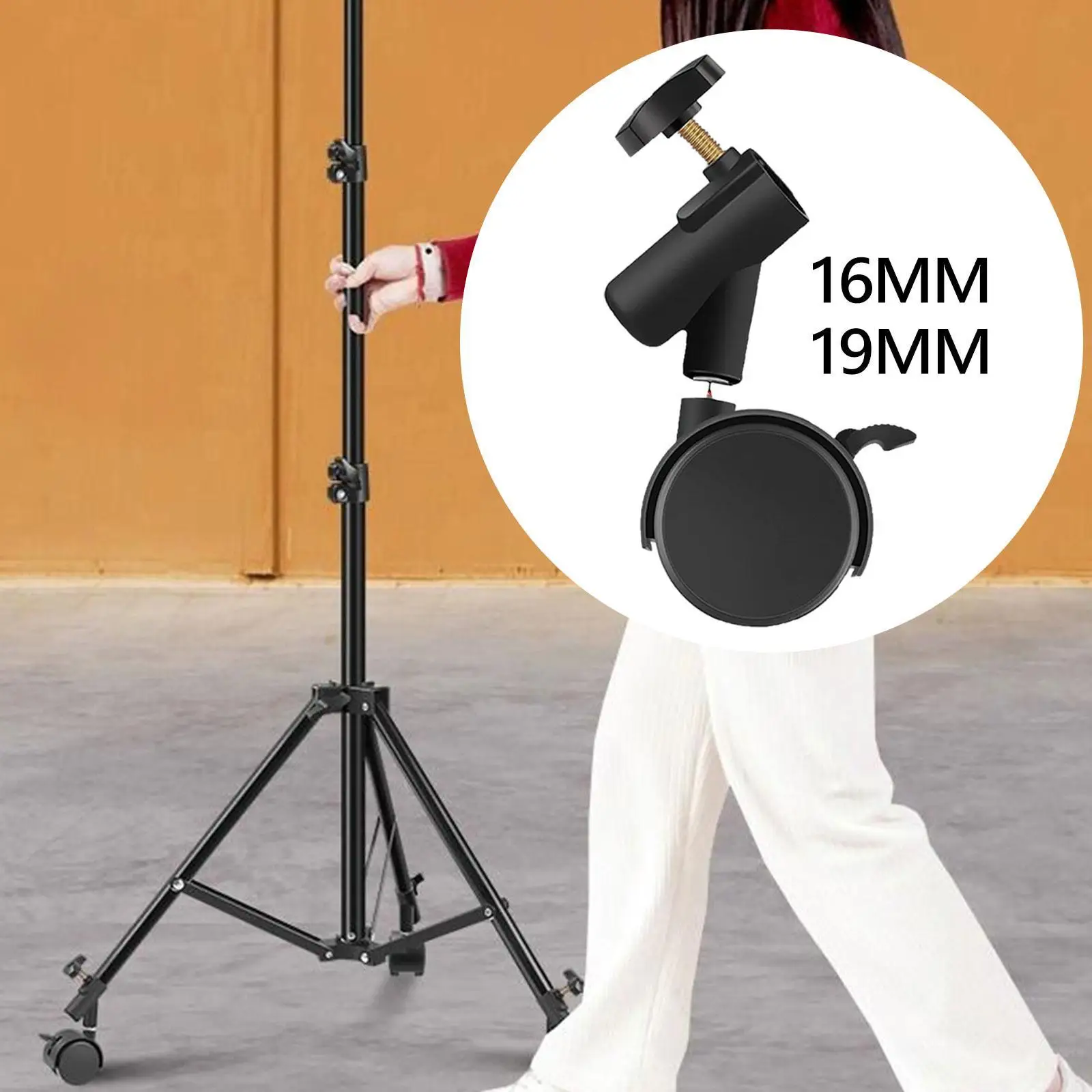 3 Pieces Light Stand Wheels Studio Photography Live Streamings Heavy Duty