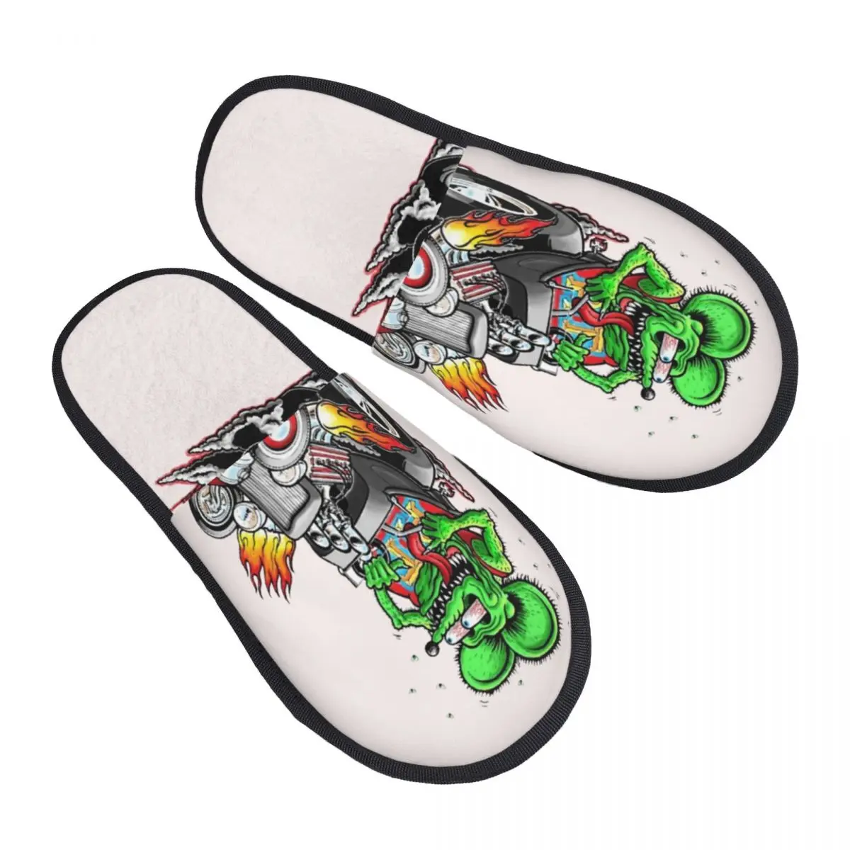 

Rat Fink Cozy Scuff With Memory Foam Slippers Women Animated Cartoon Monster Hotel House Shoes