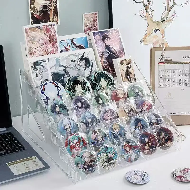 Jewelry Display Stand Transparent Figure Storage Multi-layer Acrylic Millet Badge Cosmetics Desktop Shelf Jewelry Box Organizer