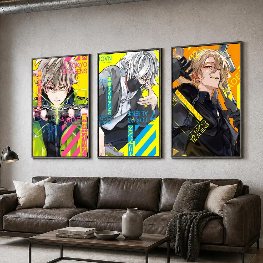 Manga Tokyo Aliens Akira Gunji SciFi Poster  PP Self Adhesive Home Garage Dorm Bar Wall Decor Aesthetic Retro Gift