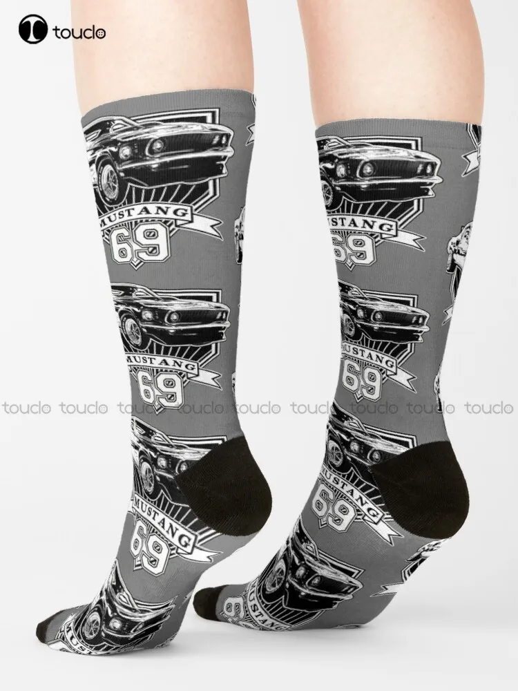 

69 Mustang Fastback Socks Sock Personalized Custom Unisex Adult Teen Youth Socks Comfortable Best Girls Sports Cartoon Girls Art