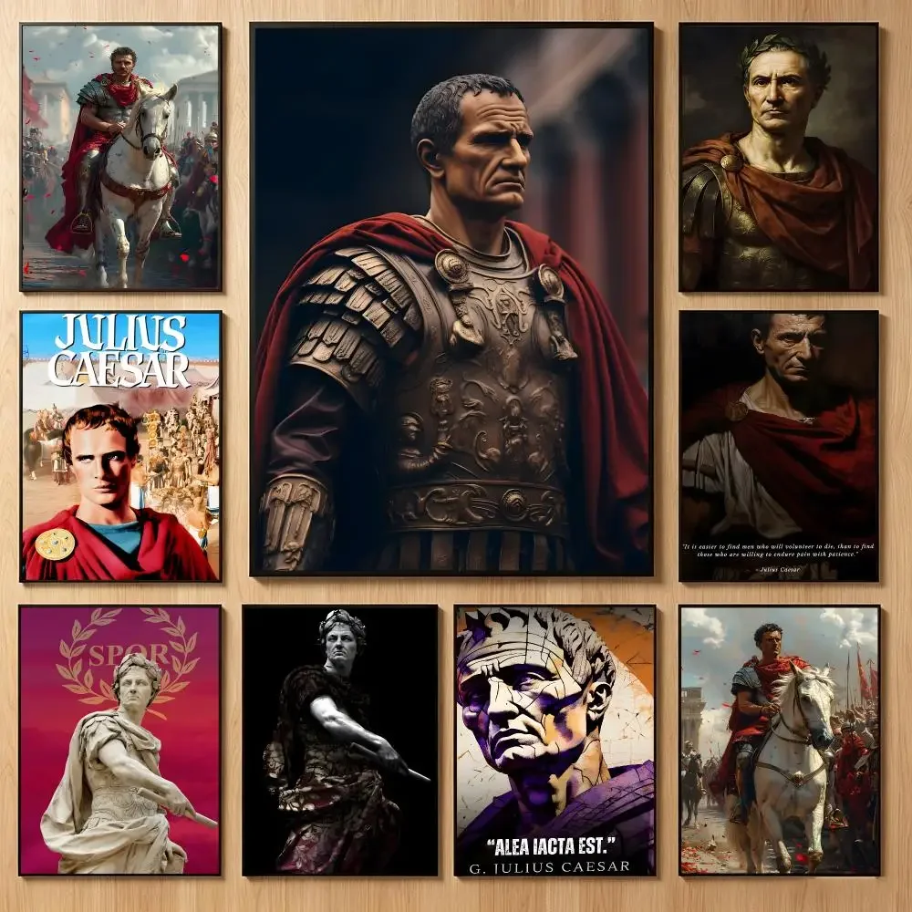 Historic Figure G-Gaius Julius Caesar Poster Classic Self-Adhesive PP Wall Sticker for Living Room Bar Decor Gift