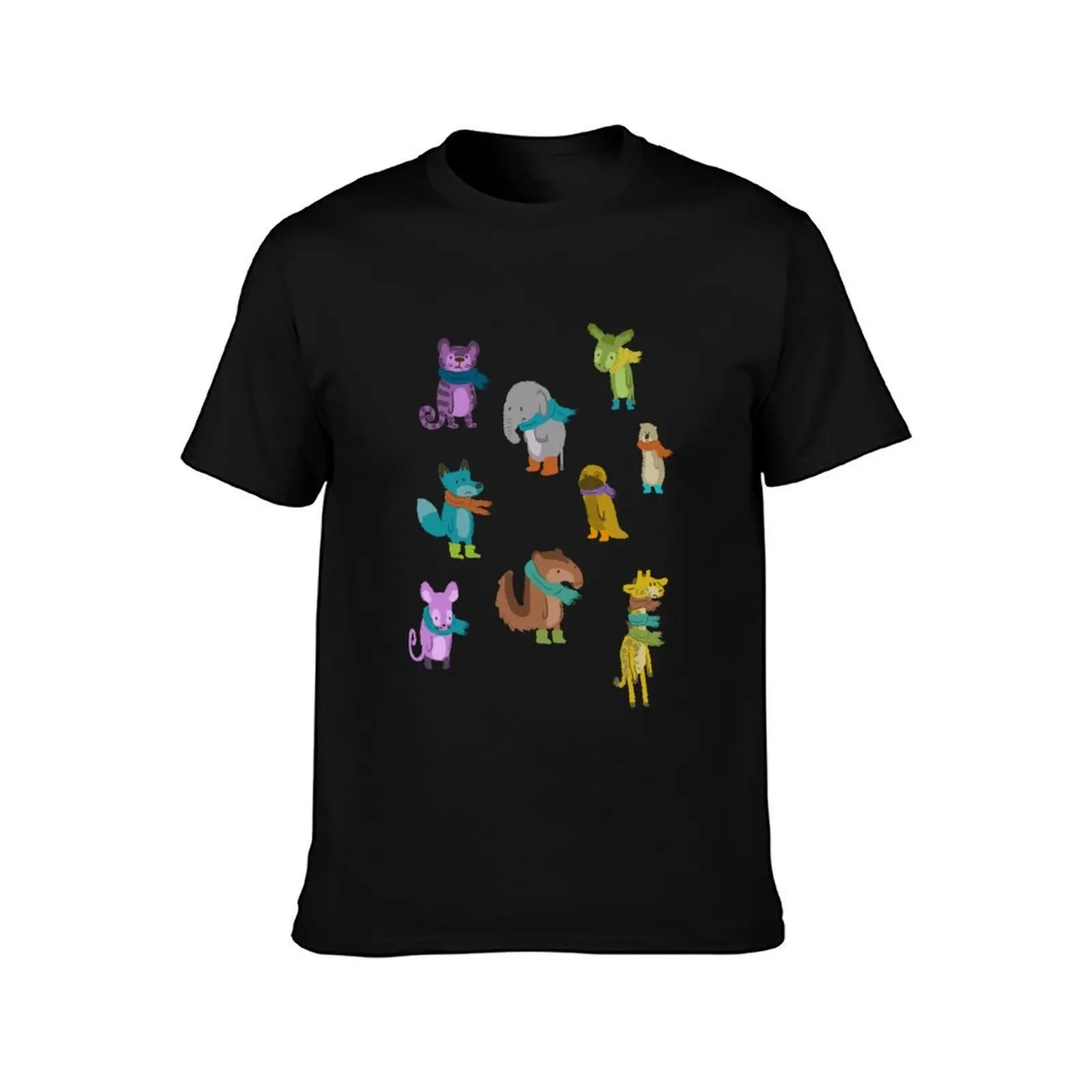sad and indifferent animals wearing scarves T-Shirt Lightweight Print T-Shirt