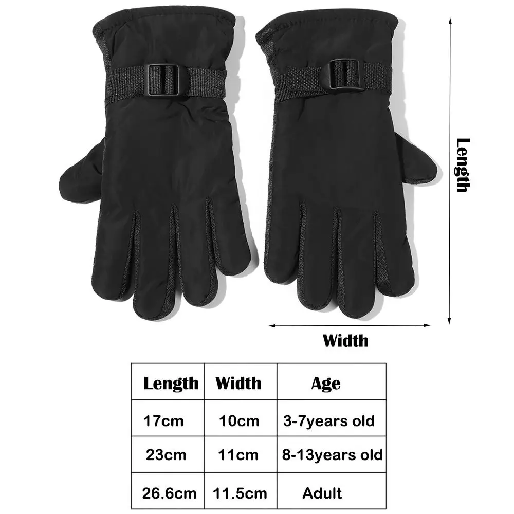 Gants de ski chauds pour garçons et filles, coupe-vent, imperméables, épais, garde au chaud, enfants, adultes, neige, hiver, 1 paire, 506